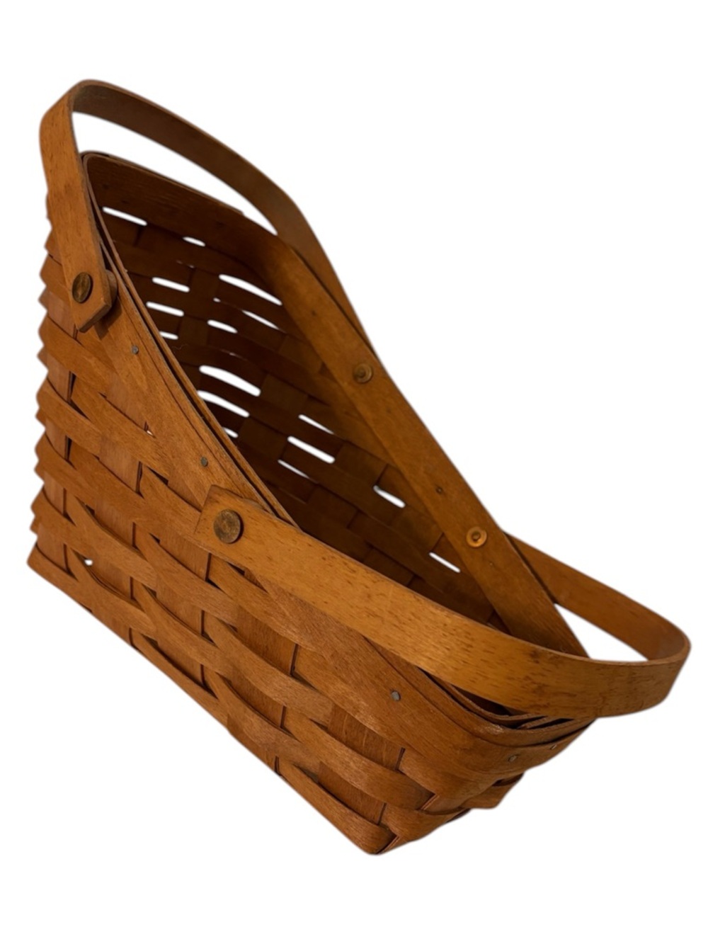 LONGABERGER  Slanted Vegetable Basket Swinging Handles
